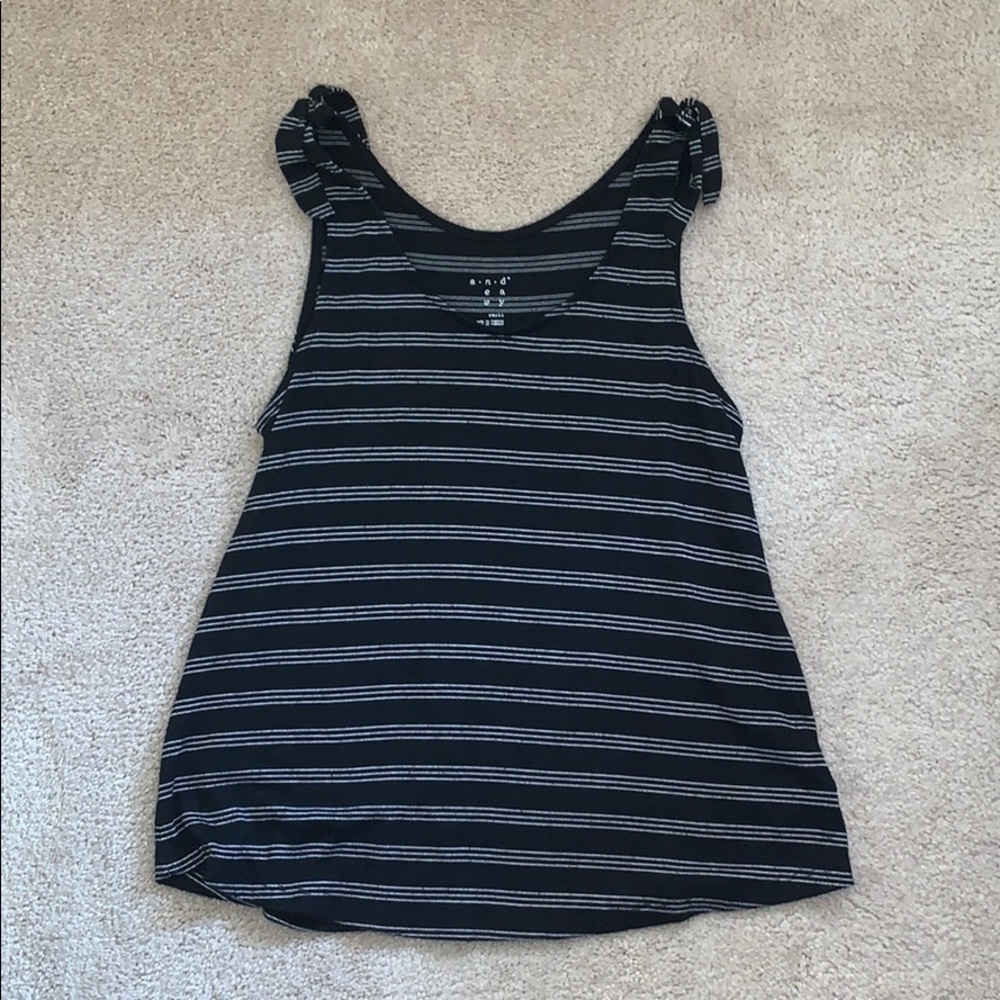 Black and white striped tank top
